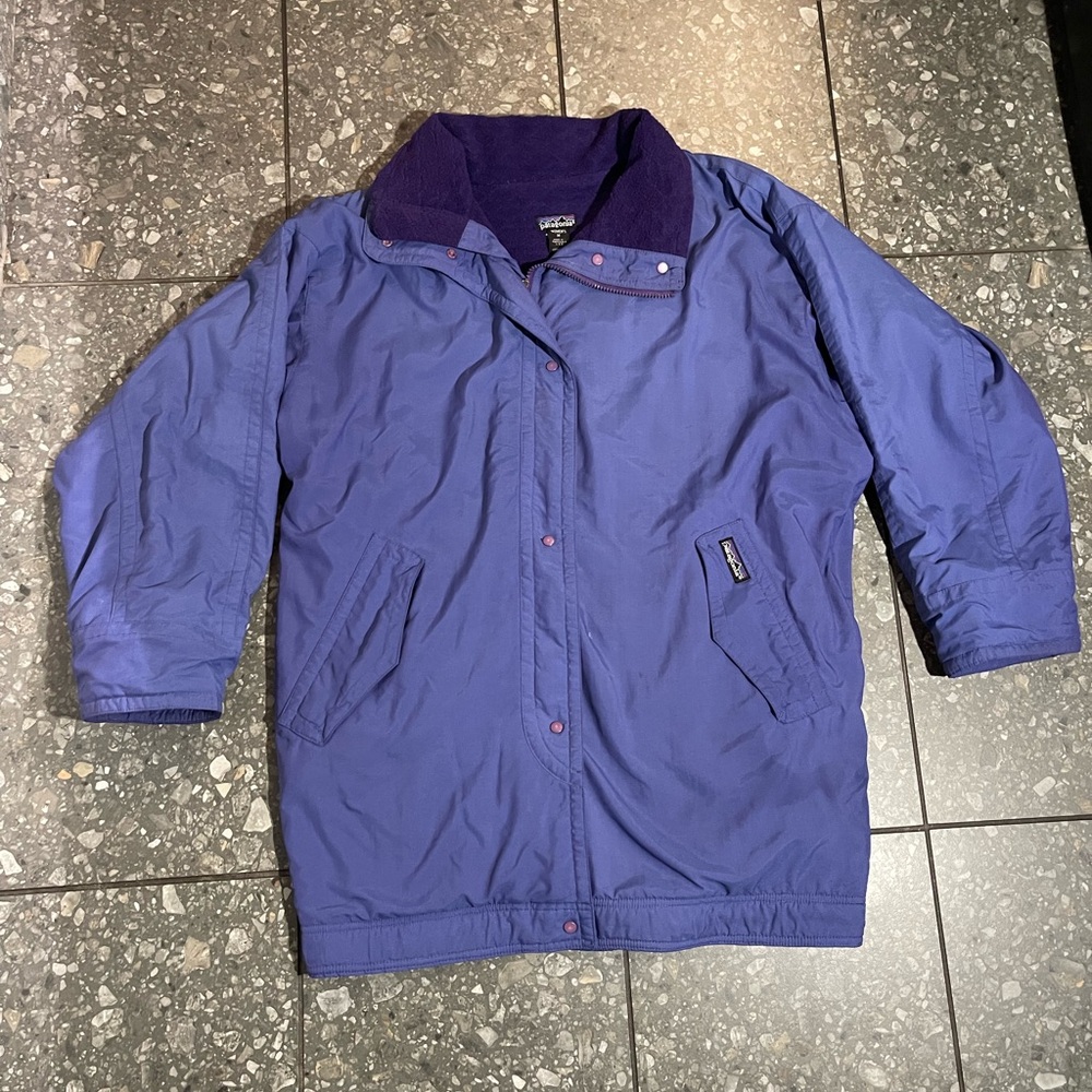 Vintage Patagonia Women’s  Fleece-Lined Purple Jacket Medium Made In The USA